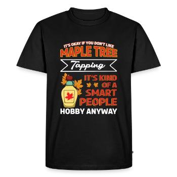 Maple Tapping Maple Tree Maple Leaf Hobby - Men's Premium Organic T-Shirt - black - Front - Nico (187cm)