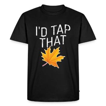 Appuyez sur l’érable Frapper l’érable Feuille d’érable - T-shirt Premium bio Homme - noir - Devant - Nico (187cm)