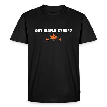 Fun Got Maple Syrup Entaillage Érable Feuille d’érable - T-shirt Premium bio Homme - noir - Devant - Nico (187cm)