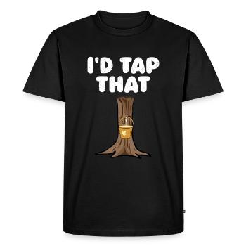 I'd Tap That Tree Maple Tapping Tree Maple Leaf - Men's Premium Organic T-Shirt - black - Front - Nico (187cm)