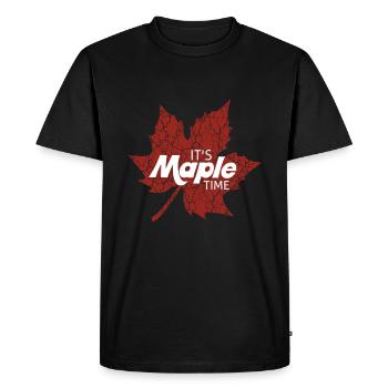 C’est l’heure de l’érable pour entailler la feuille d’érable - T-shirt Premium bio Homme - noir - Devant - Nico (187cm)