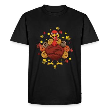 Quilles de quilles de dinde reconnaissantes assorties à Thanksgiving - T-shirt Premium bio Homme - noir - Devant - Nico (187cm)