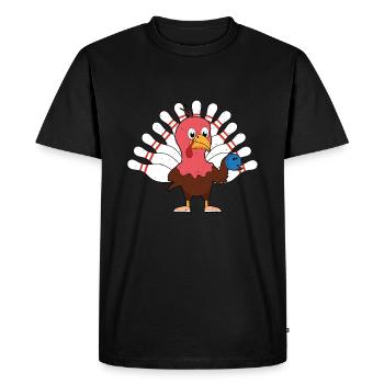 Mignon Dinde Thanksgiving Dinde Bowling - T-shirt Premium bio Homme - noir - Devant - Nico (187cm)