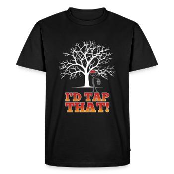 I'd Tap That Maple Tapping Funny Maple Tree - Men's Premium Organic T-Shirt - black - Front - Nico (187cm)