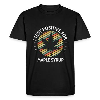 J’ai un test positif pour le sirop d’érable - T-shirt Premium bio Homme - noir - Devant - Nico (187cm)