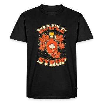 Maple Syrup Tapping Maple Tree Maple Leaf - Men's Premium Organic T-Shirt - black - Front - Nico (187cm)