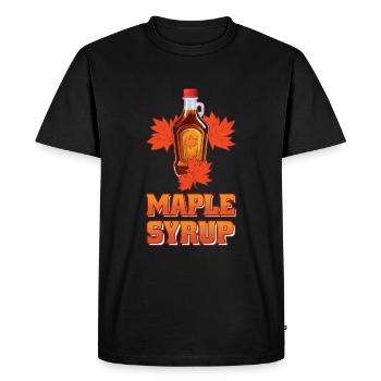 Maple Syrup Maple Tapping Maple Tree Maple Leaf - Men's Premium Organic T-Shirt - black - Front - Nico (187cm)