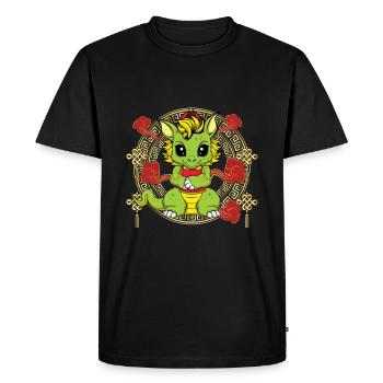 Nouvel An Chinois Du Dragon Chinois Drôle - T-shirt Premium bio Homme - noir - Devant - Nico (187cm)