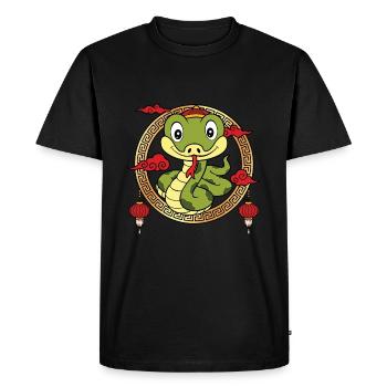 Drôle de Nouvel An Chinois Du Serpent Astrologie Chinoise - T-shirt Premium bio Homme - noir - Devant - Nico (187cm)