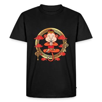 Chinese New Year Of The Monkey Funny Zodiac - Men's Premium Organic T-Shirt - black - Front - Nico (187cm)