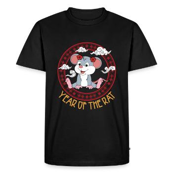 Année Du Rat Chinois Mignon Chinois Kawaii - T-shirt Premium bio Homme - noir - Devant - Nico (187cm)