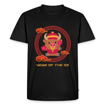 Année Du Buffle Mignon Chinois Kawaii Nouvel An Chinois - T-shirt Premium bio Homme - noir - Devant - Nico (187cm)