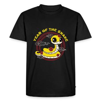 Année Du Serpent Mignon Kawaii Nouvel An Chinois - T-shirt Premium bio Homme - noir - Devant - Nico (187cm)