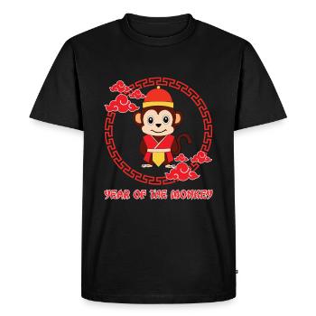 Year Of Monkey Cute Zodiac Kawaii New Year - Men's Premium Organic T-Shirt - black - Front - Nico (187cm)