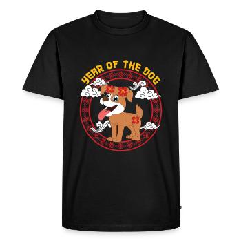 Année Du Chien Zodiaque Mignon Kawaii Nouvel An - T-shirt Premium bio Homme - noir - Devant - Nico (187cm)