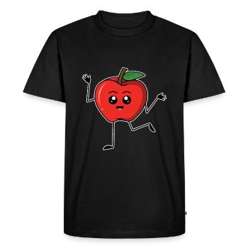 Apple Cute Kawaii Apple Butter Picker Apple - Men's Premium Organic T-Shirt - black - Front - Nico (187cm)