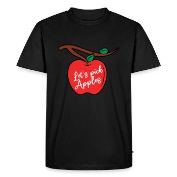 Let's Pick Apples Picking Apple Picker - Men's Premium Organic T-Shirt - black - Front - Nico (187cm)