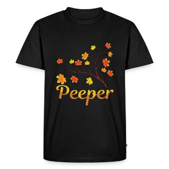 Peeper Feuillage Feuille Drôle - T-shirt Premium bio Homme - noir - Devant - Nico (187cm)