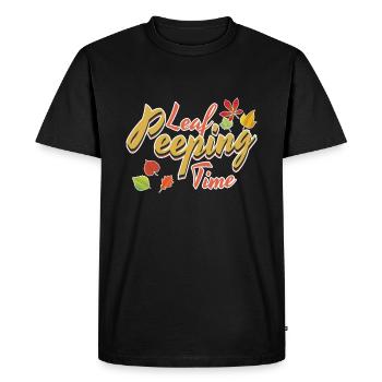 Temps de regard sur les feuilles Feuillage Feuille - T-shirt Premium bio Homme - noir - Devant - Nico (187cm)