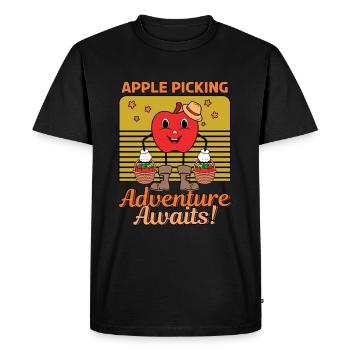 Aventure de cueillette de pommes Pomme Cueilleur de beurre de pomme - T-shirt Premium bio Homme - noir - Devant - Nico (187cm)
