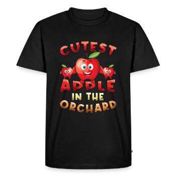 La pomme la plus mignonne du verger Cueillette de pommes - T-shirt Premium bio Homme - noir - Devant - Nico (187cm)