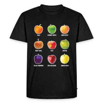 Variétés de pommes Différentes pommes Fruits Pomme - T-shirt Premium bio Homme - noir - Devant - Nico (187cm)