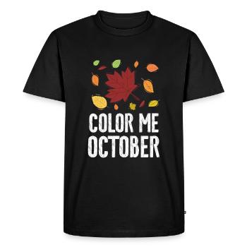 Color Me Octobre Feuille Peeper Feuillage Feuille Peeping - T-shirt Premium bio Homme - noir - Devant - Nico (187cm)