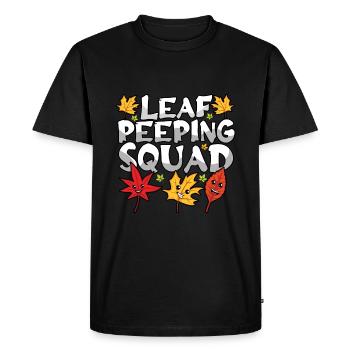 Leaf Peeping Squad Mignon Kawaii Feuillage Leaf Peeper - T-shirt Premium bio Homme - noir - Devant - Nico (187cm)