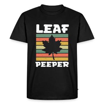 Leaf Peeper Rétro Vintage Feuillage Leaf Peeping - T-shirt Premium bio Homme - noir - Devant - Nico (187cm)