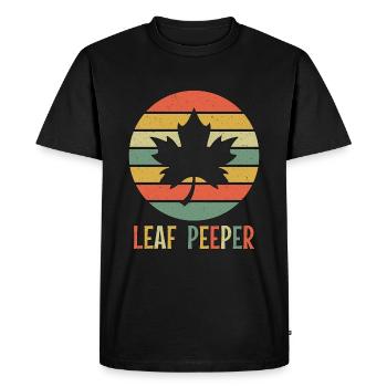 Feuille Peeper Feuillage Feuille Oeeping Rétro Vintage - T-shirt Premium bio Homme - noir - Devant - Nico (187cm)