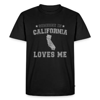 Quelqu’un en Californie m’aime Grunge - T-shirt Premium bio Homme - noir - Devant - Nico (187cm)