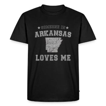 Quelqu’un dans l’Arkansas m’aime grunge - T-shirt Premium bio Homme - noir - Devant - Nico (187cm)