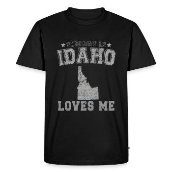 Quelqu’un dans l’Idaho m’aime Grunge - T-shirt Premium bio Homme - noir - Devant - Nico (187cm)