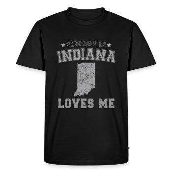 Quelqu’un dans l’Indiana m’aime Grunge - T-shirt Premium bio Homme - noir - Devant - Nico (187cm)