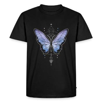 Butterfly Kawaii Occult Satanic Pastel Gothic - Men's Premium Organic T-Shirt - black - Front - Nico (187cm)