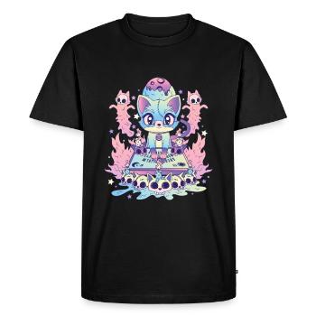 Chat mignon Ouija Kawaii Occulte Satanique Pastel Gothique - T-shirt Premium bio Homme - noir - Devant - Nico (187cm)