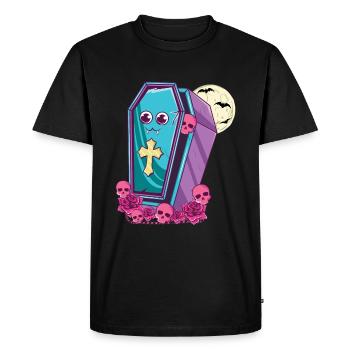 Cercueil Kawaii Occulte Satanique Pastel Gothique - T-shirt Premium bio Homme - noir - Devant - Nico (187cm)