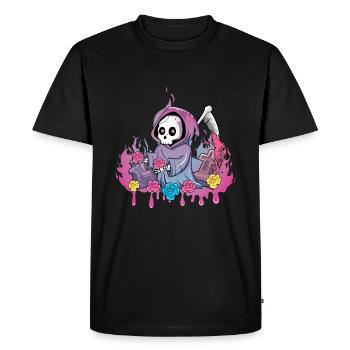 Sinistre Squelette Kawaii Occulte Satanique Pastel Gothique - T-shirt Premium bio Homme - noir - Devant - Nico (187cm)