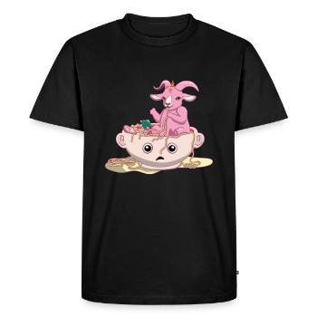 Baphomet Noodle Occult Satanic Pastel Gothic - Men's Premium Organic T-Shirt - black - Front - Nico (187cm)