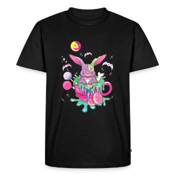 Effrayant Lapin Homme Kawaii Occulte Satanique Pastel - T-shirt Premium bio Homme - noir - Devant - Nico (187cm)