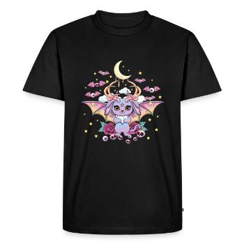 Mignon Baphomet Kawaii Occulte Satanique Pastel Gothique - T-shirt Premium bio Homme - noir - Devant - Nico (187cm)