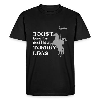 Joute ici pour la bière et les cuisses de dinde Joutes amusantes - T-shirt Premium bio Homme - noir - Devant - Nico (187cm)