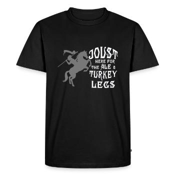 Joute ici pour la bière et les joutes de cuisses de dinde - T-shirt Premium bio Homme - noir - Devant - Nico (187cm)