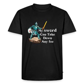 Mon épée peut abattre n’importe quel ennemi de la joute Ren Faire - T-shirt Premium bio Homme - noir - Devant - Nico (187cm)