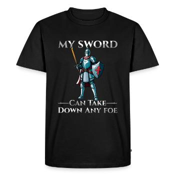 Mon épée peut abattre n’importe quel ennemi Ren Faire Jousting - T-shirt Premium bio Homme - noir - Devant - Nico (187cm)
