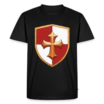 Bouclier Ren Faire Joute - T-shirt Premium bio Homme - noir - Devant - Nico (187cm)