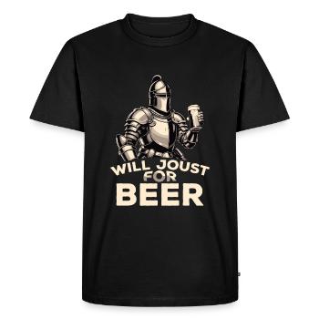 Joute de la bière Joute drôle Ren Faire - T-shirt Premium bio Homme - noir - Devant - Nico (187cm)