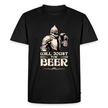 Joute de la Volonté pour la Joute de la Bière Ren Faire - T-shirt Premium bio Homme - noir - Devant - Nico (187cm)