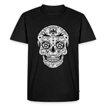 White Muertos Day Of Dead Halloween - Men's Premium Organic T-Shirt - black - Front - Nico (187cm)