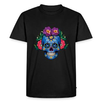 Mexican Skeleton Muertos Day Of Dead Halloween - Men's Premium Organic T-Shirt - black - Front - Nico (187cm)
